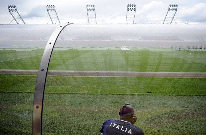 Italy's national team player Balotelli attends a training session during the EURO 2012 soccer tournament in Krakow