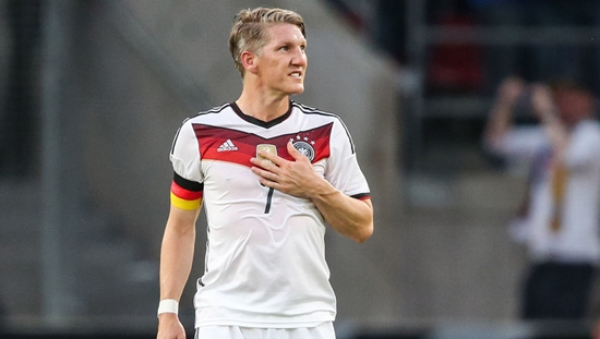 COLOGNE, GERMANY - JUNE 10:  Bastian Schweinsteiger of Germany reacts during the International Friendly match between Germany and USA at RheinEnergieStadion on June 10, 2015 in Cologne, Germany.  (Photo by Simon Hofmann/Bongarts/Getty Images)