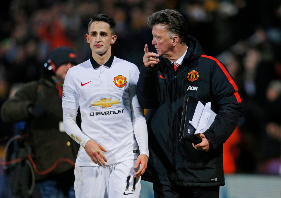 Football - Cambridge United v Manchester United - FA Cup Fourth Round - R Costings Abbey Stadium - 14/15 - 23/1/15 Manchester United manager Louis Van Gaal talks to Adnan Januzaj after the match Mandatory Credit: Action Images / Andrew Couldridge EDITORIAL USE ONLY. No use with unauthorized audio, video, data, fixture lists, club/league logos or "live" services. Online in-match use limited to 45 images, no video emulation. No use in betting, games or single club/league/player publications. Please contact your account representative for further details.