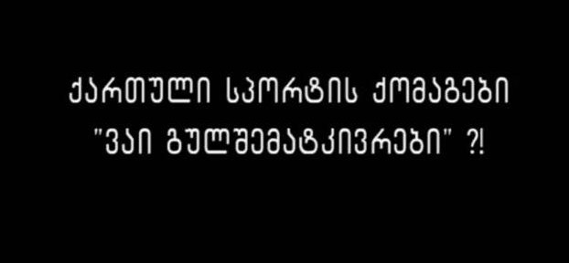 “ქართული სპორტის ქომაგების” მიმართვა ქართულ საზოგადოებას